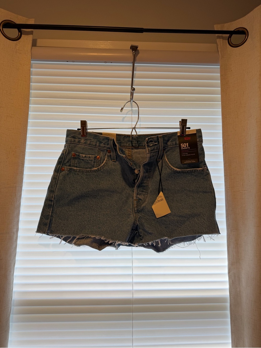 Levi's 501 Cutoff Denim Shorts in Medium Blue